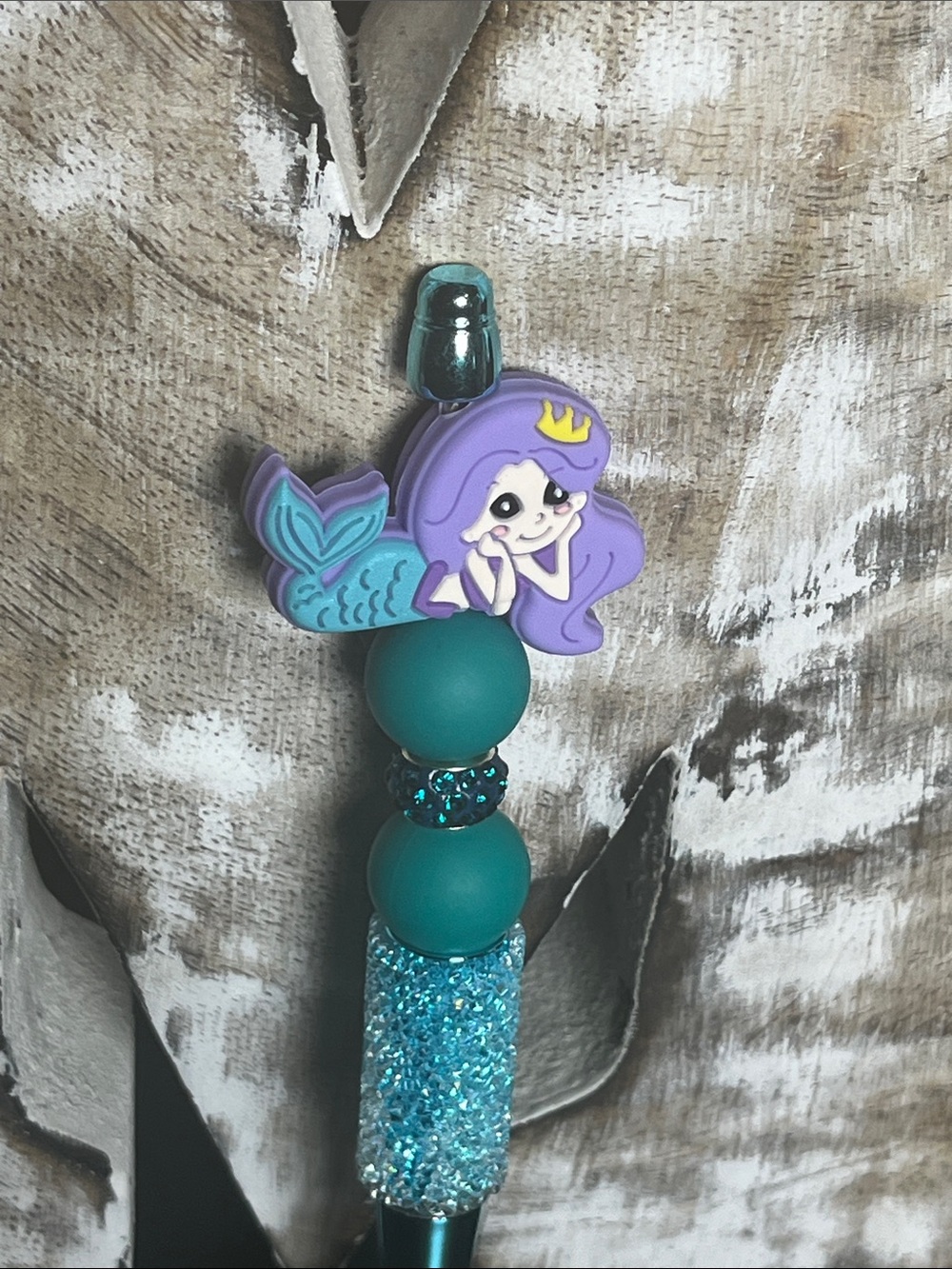 Pens By Alex - Purple Mermaid on Blue Ombré Pen